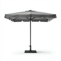 Ombrellone da giardino quadrato in alluminio e poliestere grigio con mantovana 300x300 cm